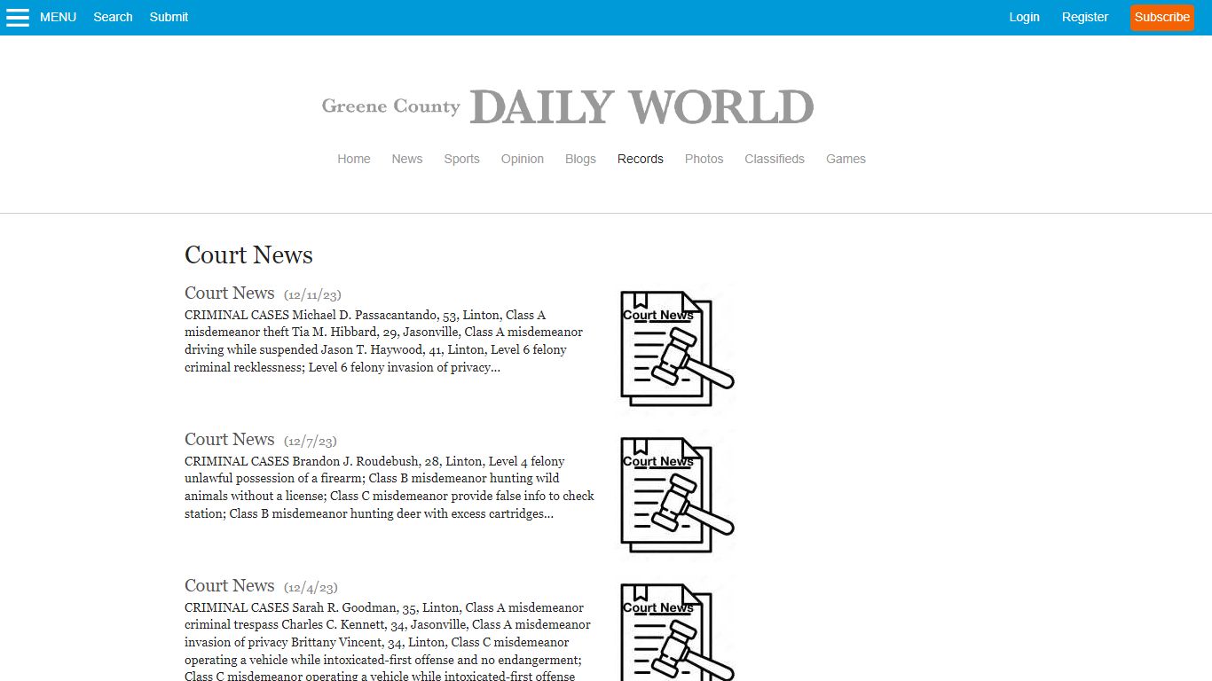 Court News | Greene County Daily World